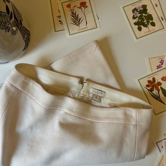 Ivory Cream White J. Crew Wool Skirt size 0 - Picture 2 of 4